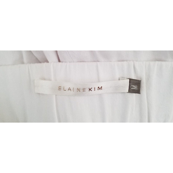 Elaine Kim White Wide Leg High Rise Pants Women’s Size Medium Pockets - Picture 6 of 8